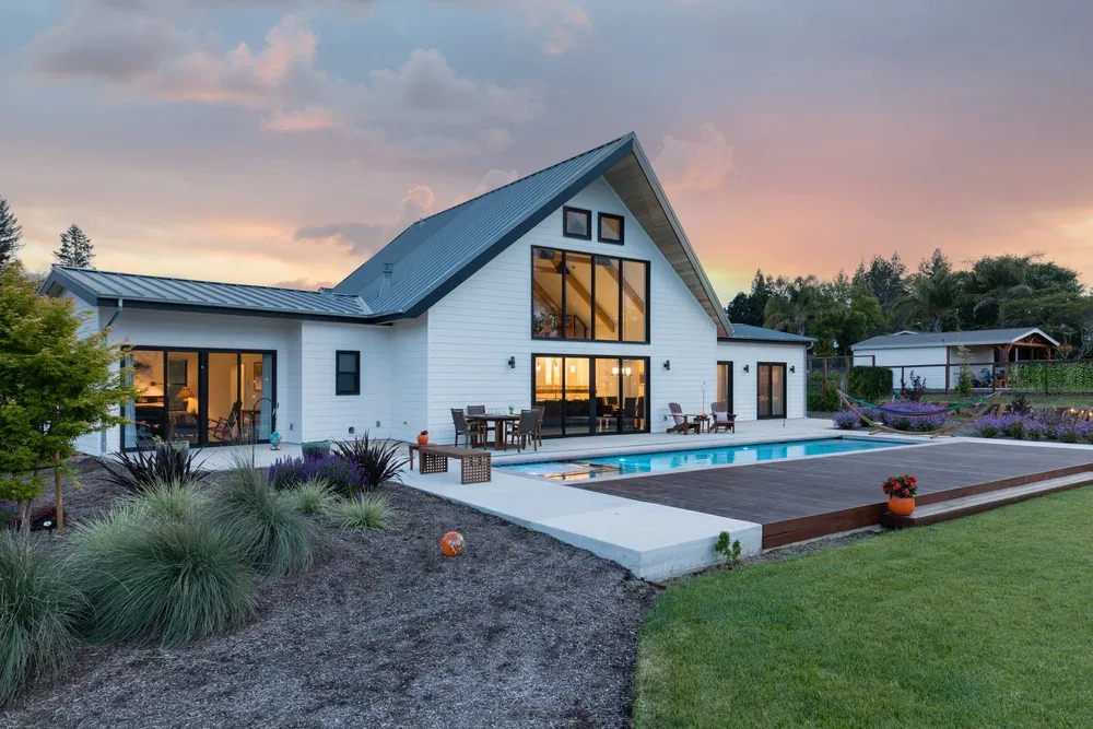Parker Hill Estate — modern farmhouse at twilight